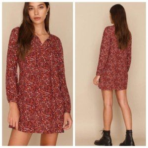 Reformation Red Long Sleeve Dress